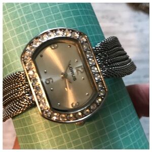Silver Women's Watch with Crystal Accents